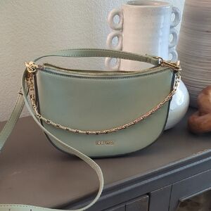 Nine West Green Crossbody Bag with Gold Chain Detail